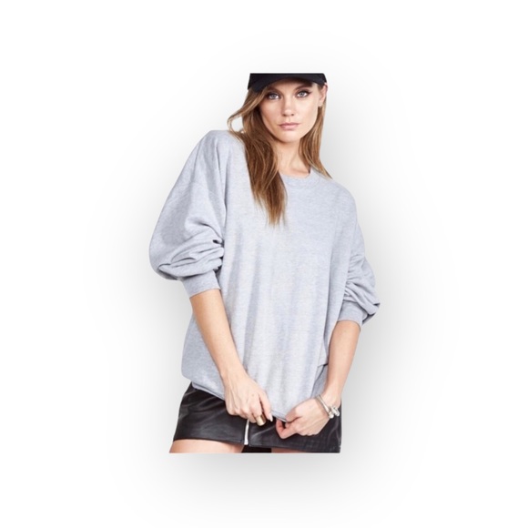 new Michael Lauren ✶ Baggy Boyfriend Oversize Pullover Sweatshirt ✶ Heather Grey - Picture 5 of 11